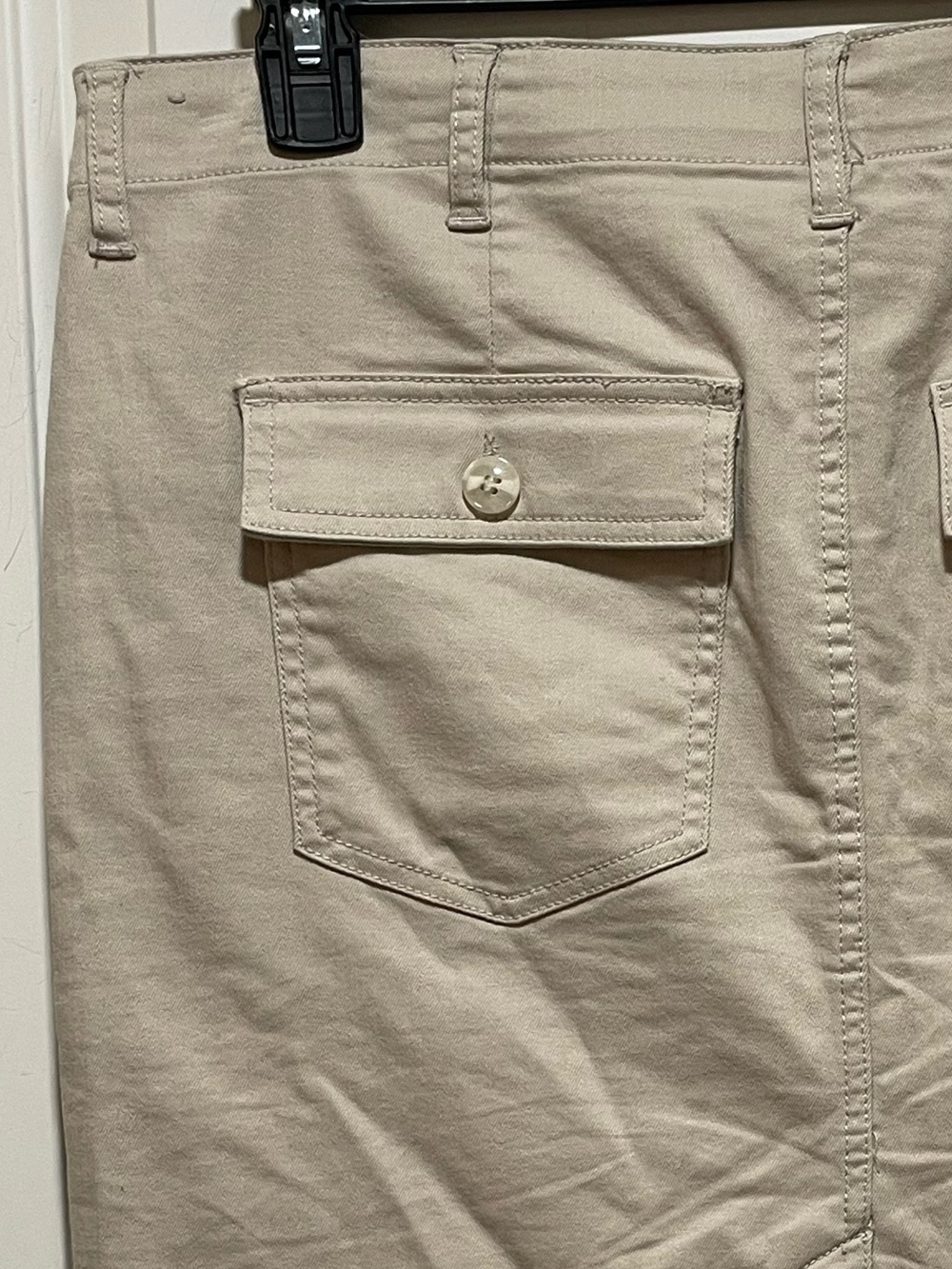 Liverpool LA Cottagecore Cute & Casual Sz 14 Khaki Mini Skirt Front Pockets - Picture 5 of 11